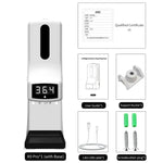 Termómetro K9 Pro Sem Contacto com Sensor de Distância Sensível à Luz Corporal + Dispensador Automático de Sabão Líquido Sem Contacto de 1000ml com Suporte de Base, K9 Pro