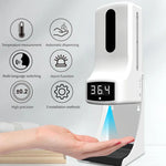 Termómetro K9 Pro Sem Contacto com Sensor de Distância Sensível à Luz Corporal + Dispensador Automático de Sabão Líquido Sem Contacto de 1000ml com Suporte de Base, K9 Pro