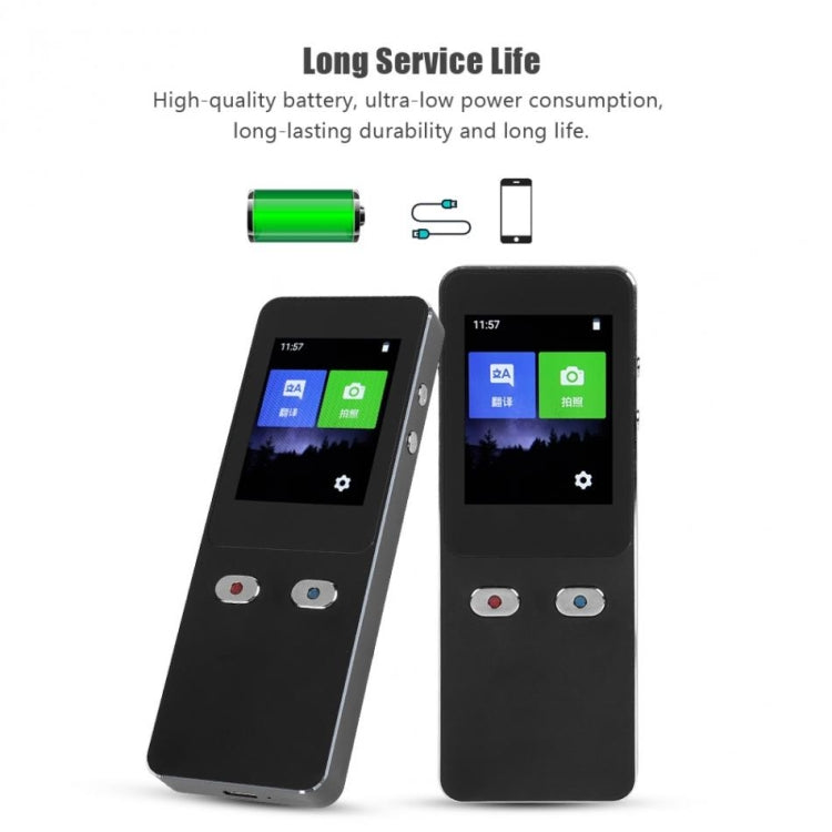Tradutor de Voz Inteligente Portátil WIFI T9+ para Negócios e Viagens, Tradutor AI em Tempo Real para 27 Línguas, T9+ Preto