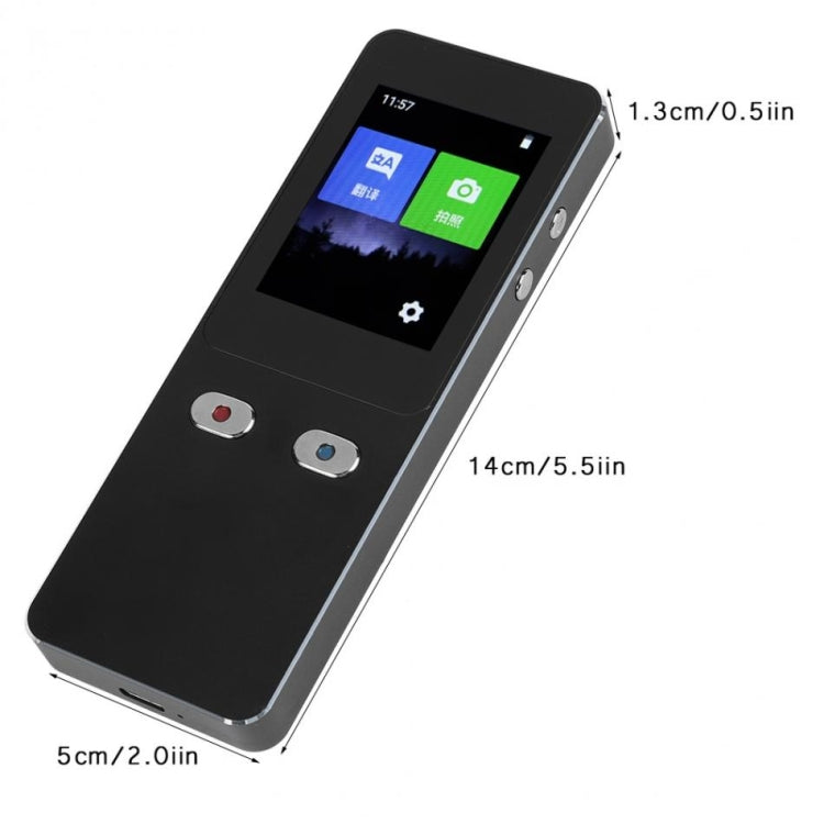 Tradutor de Voz Inteligente Portátil WIFI T9+ para Negócios e Viagens, Tradutor AI em Tempo Real para 27 Línguas, T9+ Preto