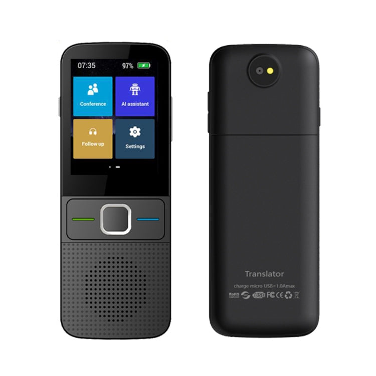 Tradutor de Voz Inteligente Portátil WIFI T10 para Negócios e Viagens, Tradutor AI em Tempo Real, T10 Preto