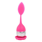 Filtros de Chá em Silicone com Forma de Folha em Aço Inoxidável, Vermelho Rosa, Azul Bebé