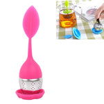 Filtros de Chá em Silicone com Forma de Folha em Aço Inoxidável, Vermelho Rosa, Azul Bebé