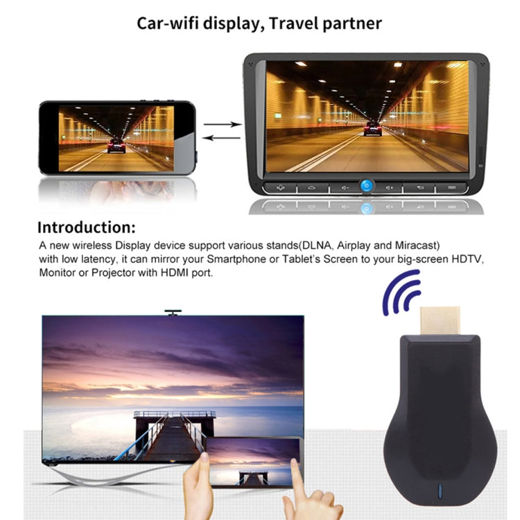 Receptor Dongle de Display WiFi Sem Fios M4 Plus Airplay Miracast DLNA 1080P HDMI TV Stick para iPhone, Samsung e outros Smartphones Android, M4 Plus