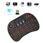 Idioma suportado: Árabe Teclado retroiluminado i8 Air Mouse sem fios com touchpad para Android TV Box & Smart TV & PC Tablet & Xbox360 & PS3 & HTPC/IPTV, Árabe