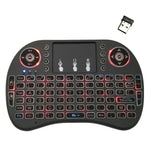 Support Language: French i8 Air Mouse Wireless Backlit Keyboard with Touchpad for Android TV Box & Smart TV & PC Tablet & Xbox360 & PS3 & HTPC/IPTV, French
