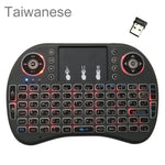 Idioma suportado: Taiwanês Teclado retroiluminado i8 Air Mouse sem fios com touchpad para Android TV Box & Smart TV & PC Tablet & Xbox360 & PS3 & HTPC/IPTV, Taiwanês