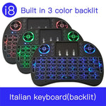 Idioma suportado: Italiano Teclado retroiluminado i8 Air Mouse sem fios com touchpad para Android TV Box & Smart TV & PC Tablet & Xbox360 & PS3 & HTPC/IPTV, Italiano