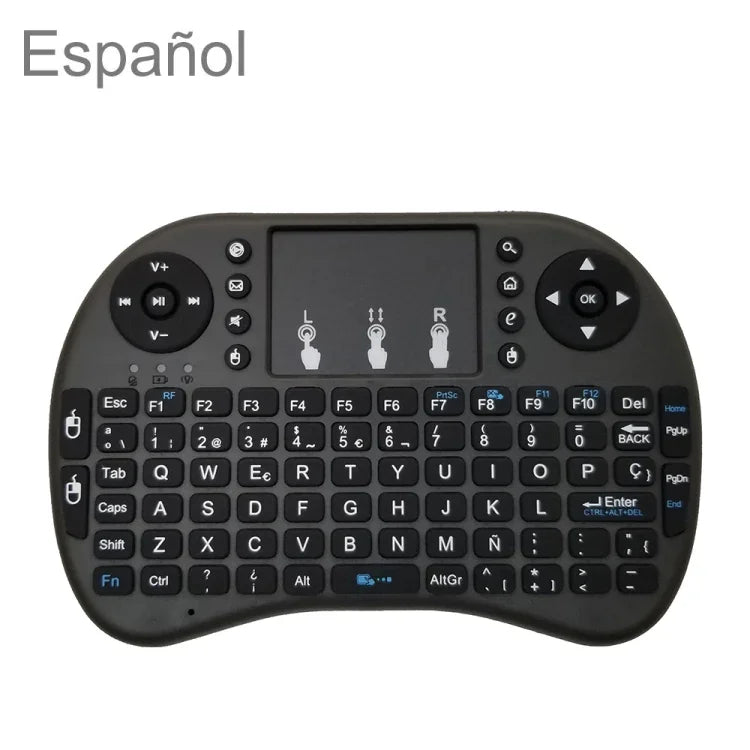 Idioma Suportado: Espanhol Teclado Sem Fios i8 Air Mouse com Touchpad para Android TV Box & Smart TV & PC Tablet & Xbox360 & PS3 & HTPC/IPTV, Espanhol