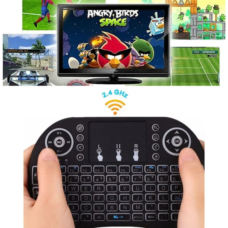 Idioma Suportado: Espanhol Teclado Sem Fios i8 Air Mouse com Touchpad para Android TV Box & Smart TV & PC Tablet & Xbox360 & PS3 & HTPC/IPTV, Espanhol