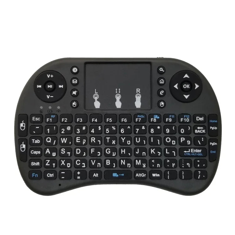 Idioma Suportado: Hebraico Teclado Sem Fios i8 Air Mouse com Touchpad para Android TV Box & Smart TV & PC Tablet & Xbox360 & PS3 & HTPC/IPTV, Hebraico