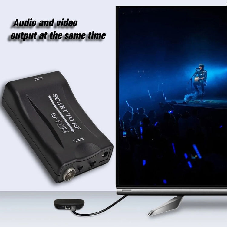 Conversor de Vídeo SCART para RF, Suporta RF67.25MHz, 61.25MHz, SCART para RF