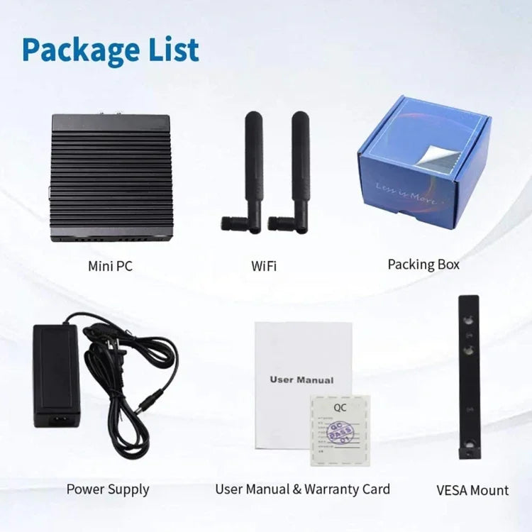 Mini PC K660G4 para Windows e Linux, Processador Intel Celeron N2840 Quad-Core 2M Cache, 1,83GHz, até 2,25GHz, 8GB RAM + 128GB SSD, Ficha US, 8GB+128GB Ficha AU, 8GB+128GB Ficha EU, 8GB+128GB Ficha UK, 8GB+128GB Ficha US