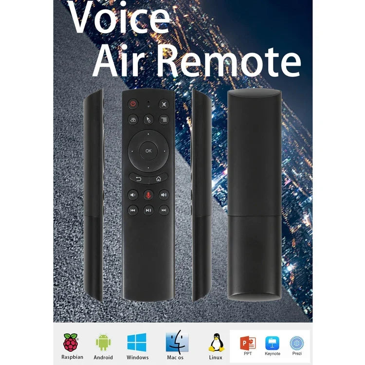 Comando G20S 2.4G Air Mouse com Entrada de Voz Fidelity, Aprendizagem IR e Giroscópio de 6 Eixos para PC, Android TV Box, Portátil e Projetor, G20S