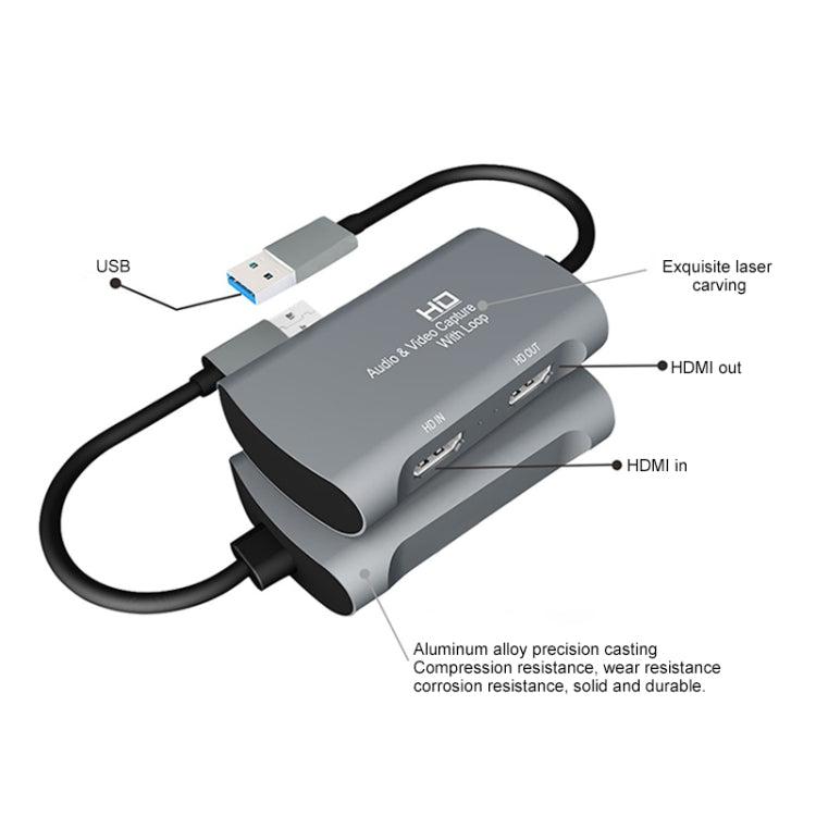 Z31 Caixa de Captura de Vídeo HDMI Fêmea para HDMI Fêmea + Áudio + USB 2.0, Z31