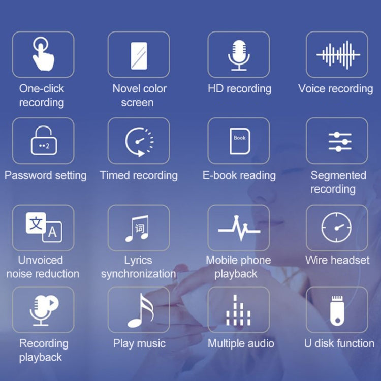 Caneta Gravadora Q33 com Controlo de Voz MP3 Externo, Redução de Ruído em Alta Definição, 8G, Suporta Proteção por Palavra-passe e Gravação com Um Toque, 8G