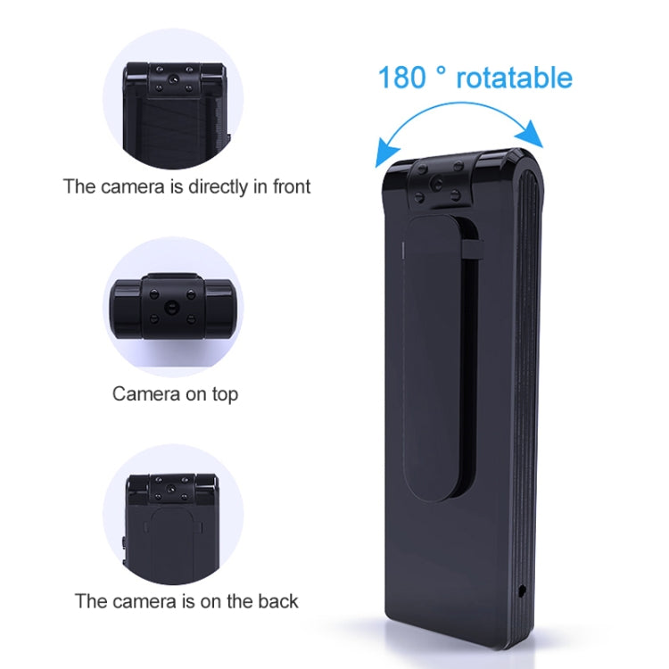 Gravador de Vídeo com Câmara HD 1080P e Design de Clipe Traseiro B19, Suporta Detecção de Movimento / Visão Noturna por Infravermelhos / Câmara com Rotação de 180 Graus / Cartão TF / OTG
