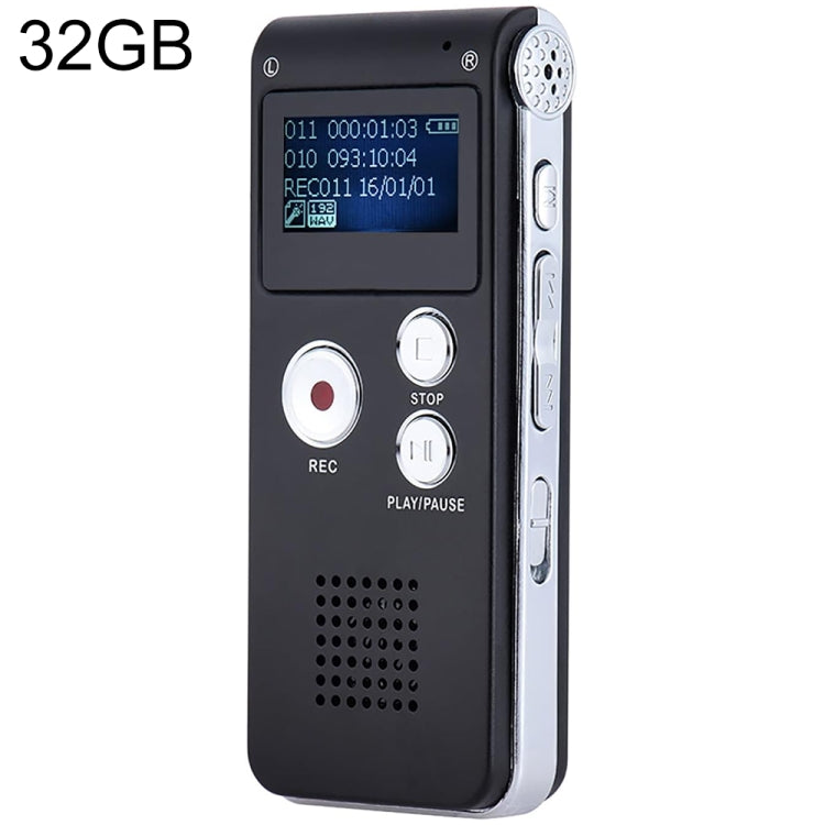 Caneta de gravação de voz HD com redução de ruído inteligente SK012, preta, 32GB