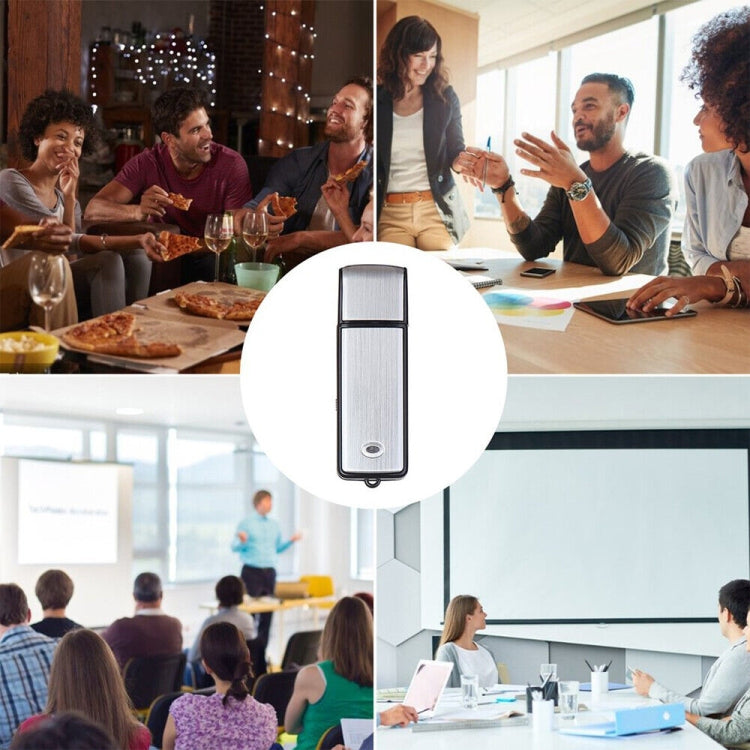 Gravador de voz portátil recarregável U-Disk para reuniões SK858, 8GB
