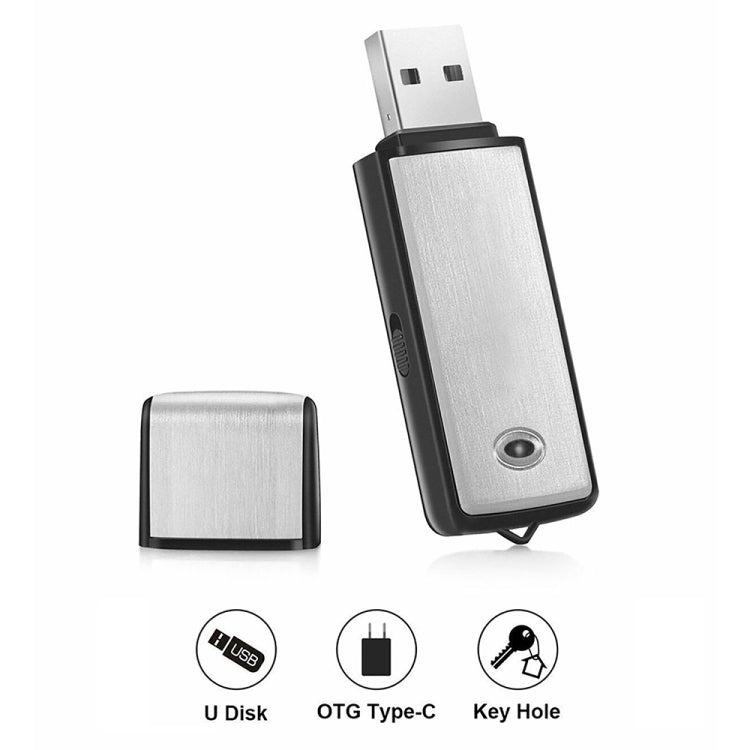Gravador de voz portátil recarregável U-Disk para reuniões SK858, 16GB