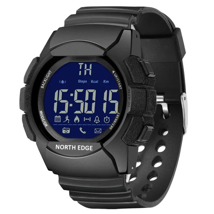Relógio Inteligente Bluetooth Multi-funções NORTH EDGE AK com Retroiluminação LED, Suporta Lembrete de Chamadas Recebidas, Cronómetro Inteligente, Lembrete de Informações, AK