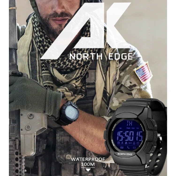 Relógio Inteligente Bluetooth Multi-funções NORTH EDGE AK com Retroiluminação LED, Suporta Lembrete de Chamadas Recebidas, Cronómetro Inteligente, Lembrete de Informações, AK