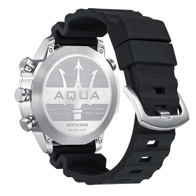 Relógio Inteligente de Mergulho NORTH EDGE AQUA, 100m à Prova de Água, Suporta Ecrã Luminoso e Modo Bússola, AQUA