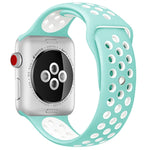 Para Apple Watch Série 10 42mm / 9&8&7 41mm / SE 3&SE 2&6&SE&5&4 40mm / 3&2&1 38mm Pulseira de Silicone Desportiva Clássica e Elegante (Cinza Branco), WA1230A, WA1230B, WA1230BG, WA1230BH, WA1230BL, WA1230BM, WA1230BR, WA1230BY, WA1230C, WA1230D, WA1230DW