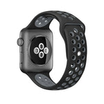 Para Apple Watch Série 10 42mm / 9&8&7 41mm / SE 3&SE 2&6&SE&5&4 40mm / 3&2&1 38mm Pulseira de Silicone Desportiva Clássica e Elegante (Cinza Branco), WA1230A, WA1230B, WA1230BG, WA1230BH, WA1230BL, WA1230BM, WA1230BR, WA1230BY, WA1230C, WA1230D, WA1230DW