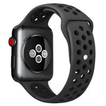 Para Apple Watch Série 10 42mm / 9&8&7 41mm / SE 3&SE 2&6&SE&5&4 40mm / 3&2&1 38mm Pulseira de Silicone Desportiva Clássica e Elegante (Cinza Branco), WA1230A, WA1230B, WA1230BG, WA1230BH, WA1230BL, WA1230BM, WA1230BR, WA1230BY, WA1230C, WA1230D, WA1230DW