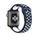 Para Apple Watch Série 10 42mm / 9&8&7 41mm / SE 3&SE 2&6&SE&5&4 40mm / 3&2&1 38mm Pulseira de Silicone Desportiva Clássica e Elegante (Cinza Branco), WA1230A, WA1230B, WA1230BG, WA1230BH, WA1230BL, WA1230BM, WA1230BR, WA1230BY, WA1230C, WA1230D, WA1230DW