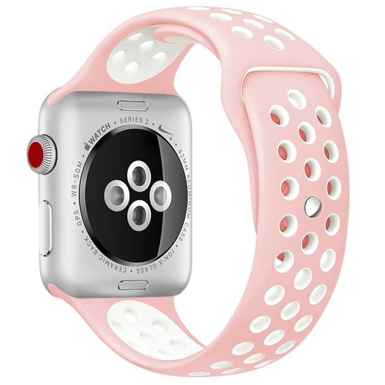 Para Apple Watch Série 10 42mm / 9&8&7 41mm / SE 3&SE 2&6&SE&5&4 40mm / 3&2&1 38mm Pulseira de Silicone Desportiva Clássica e Elegante (Cinza Branco), WA1230A, WA1230B, WA1230BG, WA1230BH, WA1230BL, WA1230BM, WA1230BR, WA1230BY, WA1230C, WA1230D, WA1230DW