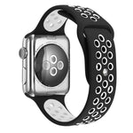 Para Apple Watch Série 10 42mm / 9&8&7 41mm / SE 3&SE 2&6&SE&5&4 40mm / 3&2&1 38mm Pulseira de Silicone Desportiva Clássica e Elegante (Cinza Branco), WA1230A, WA1230B, WA1230BG, WA1230BH, WA1230BL, WA1230BM, WA1230BR, WA1230BY, WA1230C, WA1230D, WA1230DW