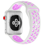 Para Apple Watch Série 10 42mm / 9&8&7 41mm / SE 3&SE 2&6&SE&5&4 40mm / 3&2&1 38mm Pulseira de Silicone Desportiva Clássica e Elegante (Cinza Branco), WA1230A, WA1230B, WA1230BG, WA1230BH, WA1230BL, WA1230BM, WA1230BR, WA1230BY, WA1230C, WA1230D, WA1230DW