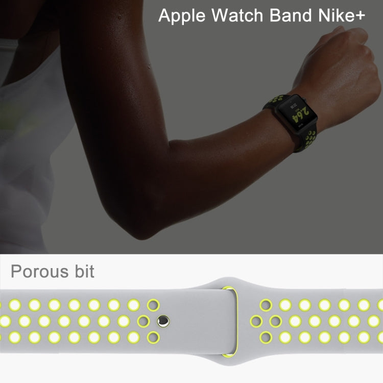 Para Apple Watch Série 10 42mm / 9&8&7 41mm / SE 3&SE 2&6&SE&5&4 40mm / 3&2&1 38mm Pulseira de Silicone Desportiva Clássica e Elegante (Cinza Branco), WA1230A, WA1230B, WA1230BG, WA1230BH, WA1230BL, WA1230BM, WA1230BR, WA1230BY, WA1230C, WA1230D, WA1230DW