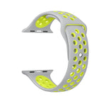 Para Apple Watch Série 10 42mm / 9&8&7 41mm / SE 3&SE 2&6&SE&5&4 40mm / 3&2&1 38mm Pulseira de Silicone Desportiva Clássica e Elegante (Cinza Branco), WA1230A, WA1230B, WA1230BG, WA1230BH, WA1230BL, WA1230BM, WA1230BR, WA1230BY, WA1230C, WA1230D, WA1230DW