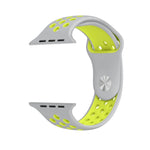 Para Apple Watch Série 10 42mm / 9&8&7 41mm / SE 3&SE 2&6&SE&5&4 40mm / 3&2&1 38mm Pulseira de Silicone Desportiva Clássica e Elegante (Cinza Branco), WA1230A, WA1230B, WA1230BG, WA1230BH, WA1230BL, WA1230BM, WA1230BR, WA1230BY, WA1230C, WA1230D, WA1230DW