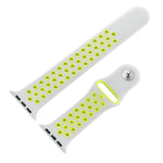 Para Apple Watch Série 10 42mm / 9&8&7 41mm / SE 3&SE 2&6&SE&5&4 40mm / 3&2&1 38mm Pulseira de Silicone Desportiva Clássica e Elegante (Cinza Branco), WA1230A, WA1230B, WA1230BG, WA1230BH, WA1230BL, WA1230BM, WA1230BR, WA1230BY, WA1230C, WA1230D, WA1230DW