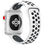 Para Apple Watch Série 10 42mm / 9&8&7 41mm / SE 3&SE 2&6&SE&5&4 40mm / 3&2&1 38mm Pulseira de Silicone Desportiva Clássica e Elegante (Cinza Branco), WA1230A, WA1230B, WA1230BG, WA1230BH, WA1230BL, WA1230BM, WA1230BR, WA1230BY, WA1230C, WA1230D, WA1230DW
