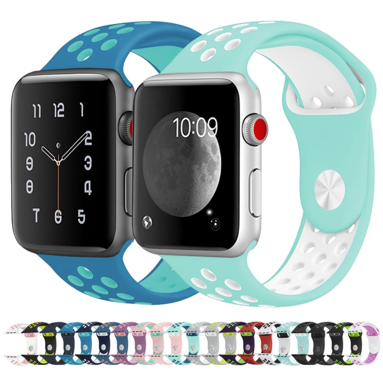 Para Apple Watch Série 10 42mm / 9&8&7 41mm / SE 3&SE 2&6&SE&5&4 40mm / 3&2&1 38mm Pulseira de Silicone Desportiva Clássica e Elegante (Cinza Branco), WA1230A, WA1230B, WA1230BG, WA1230BH, WA1230BL, WA1230BM, WA1230BR, WA1230BY, WA1230C, WA1230D, WA1230DW