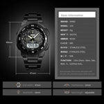 SKMEI 1370 Relógio Digital Masculino Multifuncional para Desporto ao Ar Livre, Noctilucente, à Prova de Água, Aço Inoxidável, SKMEI 1370