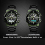 SKMEI 1370 Relógio Digital Masculino Multifuncional para Desporto ao Ar Livre, Noctilucente, à Prova de Água, Aço Inoxidável, SKMEI 1370