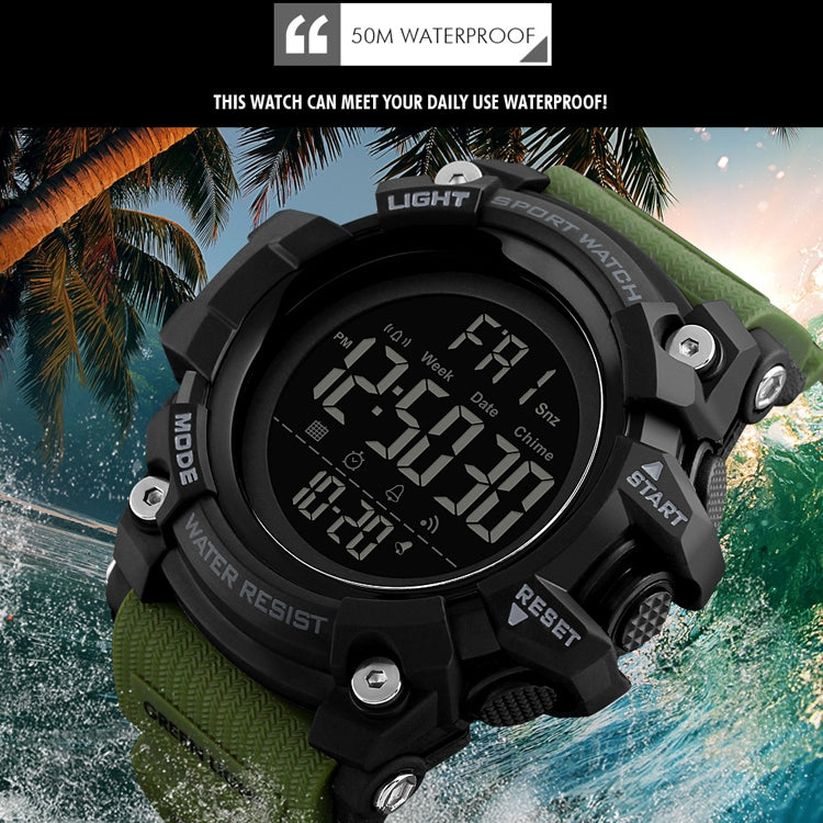 SKMEI 1384 Relógio Digital Masculino Multifuncional para Moda ao Ar Livre, Noctilucente, à Prova de Água, LED