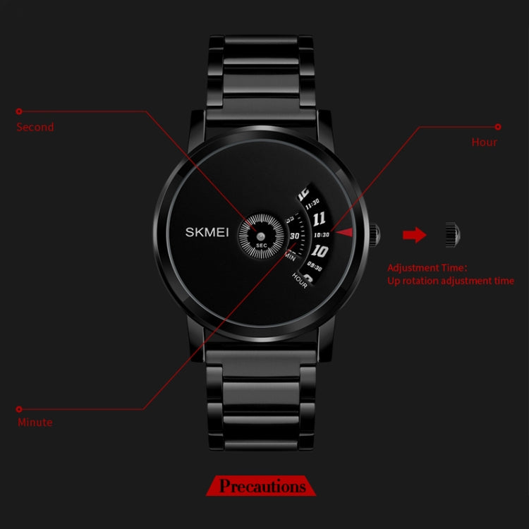 SKMEI 1260 Relógio de Pulso de Quartzo Criativo de Moda com Ponteiro, à Prova de Água 30m com Bracelete em Aço Inoxidável