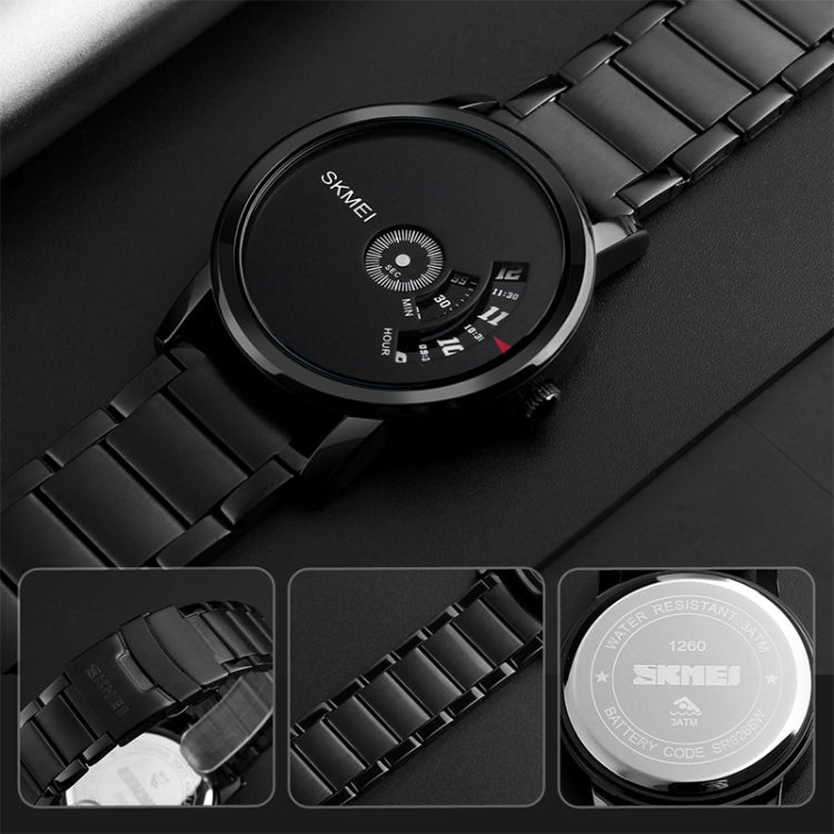 SKMEI 1260 Relógio de Pulso de Quartzo Criativo de Moda com Ponteiro, à Prova de Água 30m com Bracelete em Aço Inoxidável