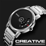 SKMEI 1260 Relógio de Pulso de Quartzo Criativo de Moda com Ponteiro, à Prova de Água 30m com Bracelete em Aço Inoxidável