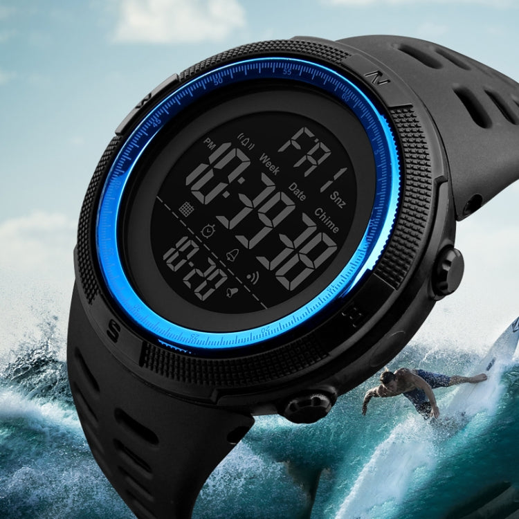 SKMEI 1251 Relógio Digital Desportivo Masculino de Moda para Exterior, à Prova de Água 50m com Bracelete em PU