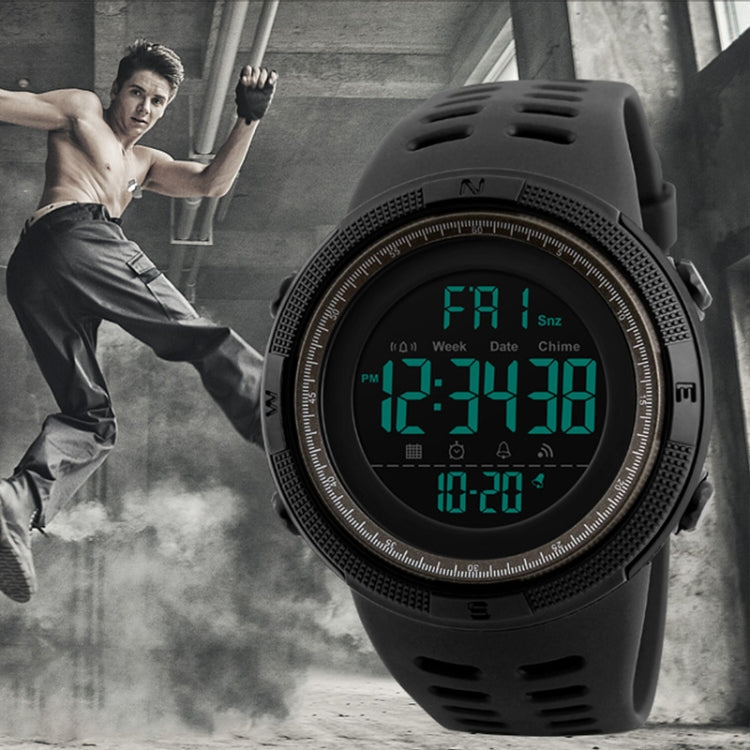 SKMEI 1251 Relógio Digital Desportivo Masculino de Moda para Exterior, à Prova de Água 50m com Bracelete em PU