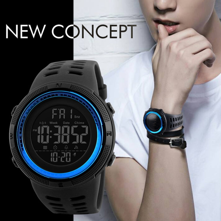 SKMEI 1251 Relógio Digital Desportivo Masculino de Moda para Exterior, à Prova de Água 50m com Bracelete em PU