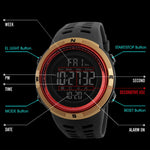 SKMEI 1251 Relógio Digital Desportivo Masculino de Moda para Exterior, à Prova de Água 50m com Bracelete em PU
